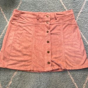 Pink Snap-buttoned Mini Skirt - Large